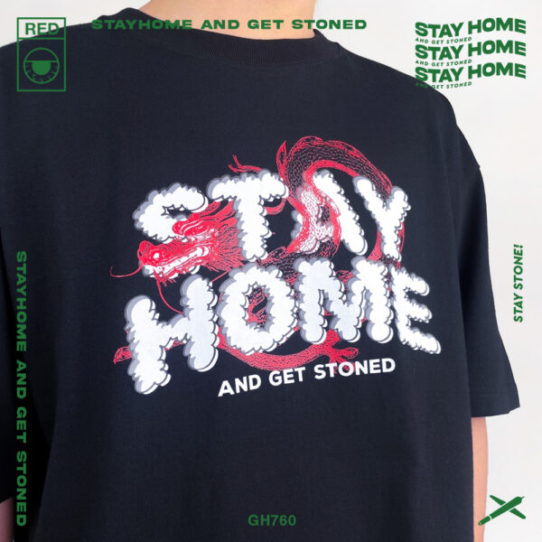 STAYHOME Smokey Dragon Logo New T-shirt：圖片 3