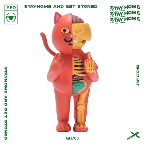 RIPNDIP 中指貓 R Nerm Æ-09 Vinyl Figure 14吋 解剖模型 紅色