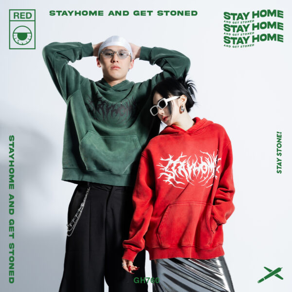 「 StayHome 」Stayhome Metalic Logo Hoodie 帽T