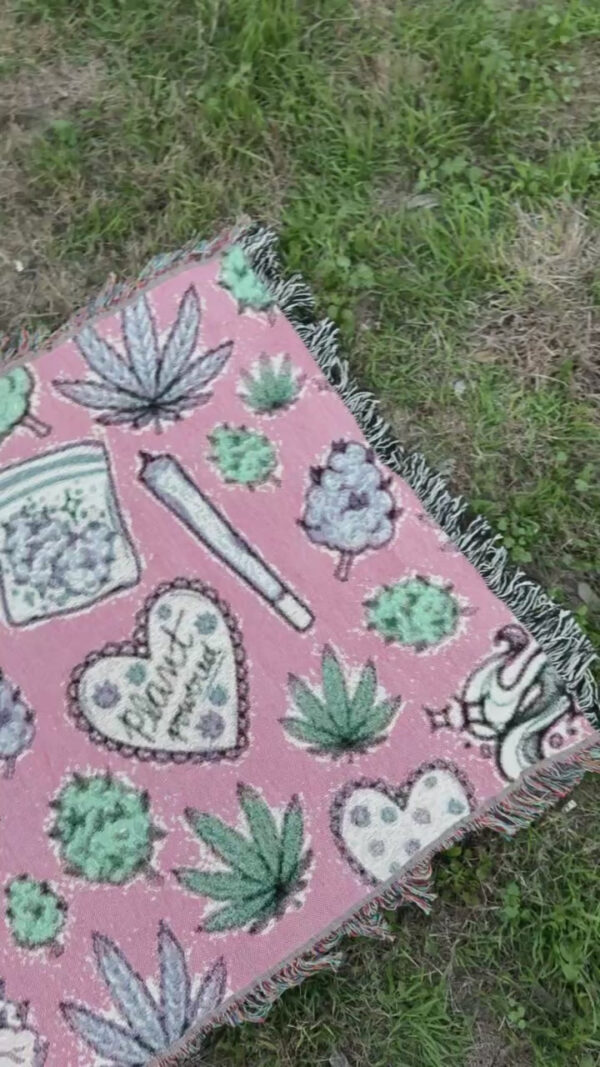 大麻生活主題地毯 Plant Power Cozy Blanket：圖片 5